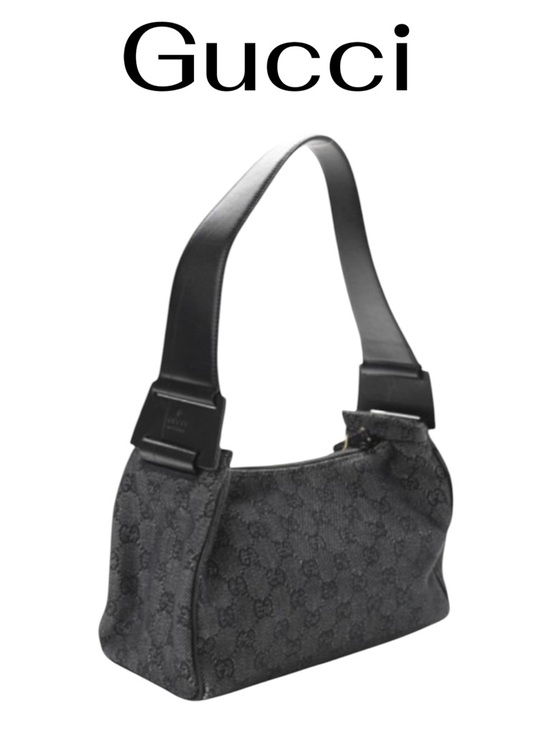 Gucci Handbags - GUCCI Denim Monogram GG Signature Shoulder Bag w Gucci Dustbag